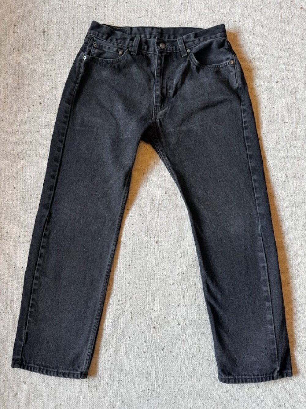 Levi’s 505 Regular Fit Jeans W33 L30 Black Charcoal Straight Leg Denim